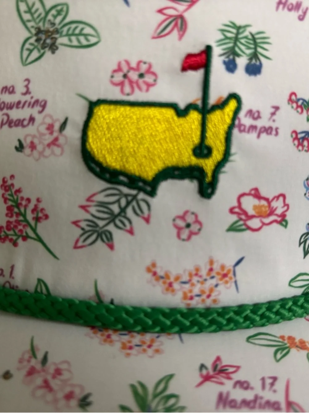 Masters 2026 Ladies White Floral Masters-Style Golf Cap with Green Trim - NWT - Picture 4 of 4